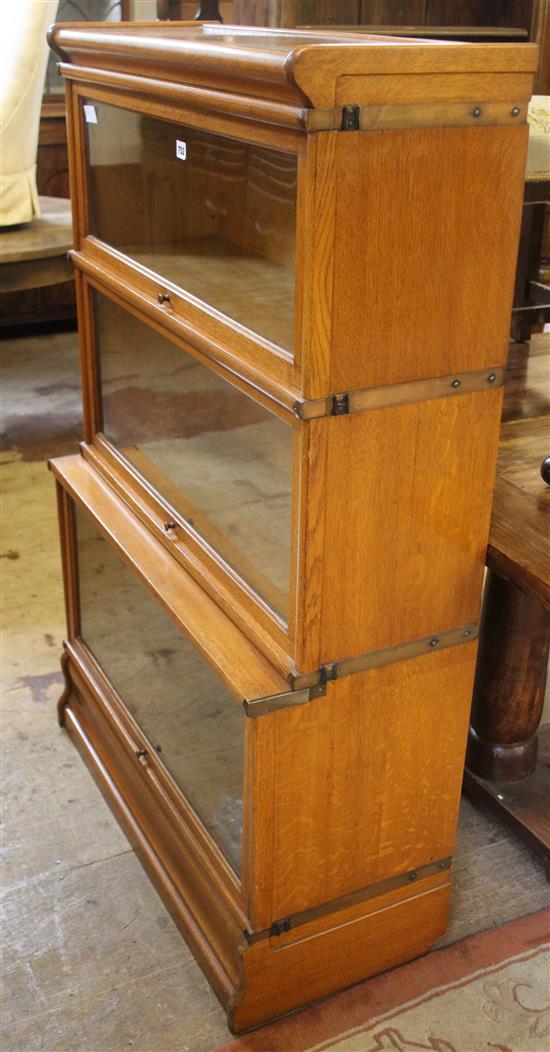 Globe Wernicke light oak three section bookcase